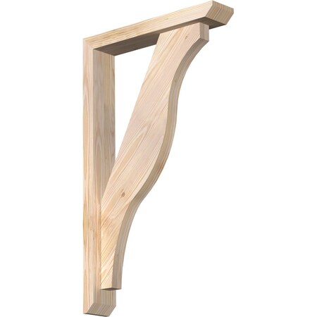 Ekena Millwork Funston Slat Smooth Bracket w/ Offset Brace, Douglas Fir, 3 1/2"W x 18"D x 30"H BKT0402X18X30FST06SDF